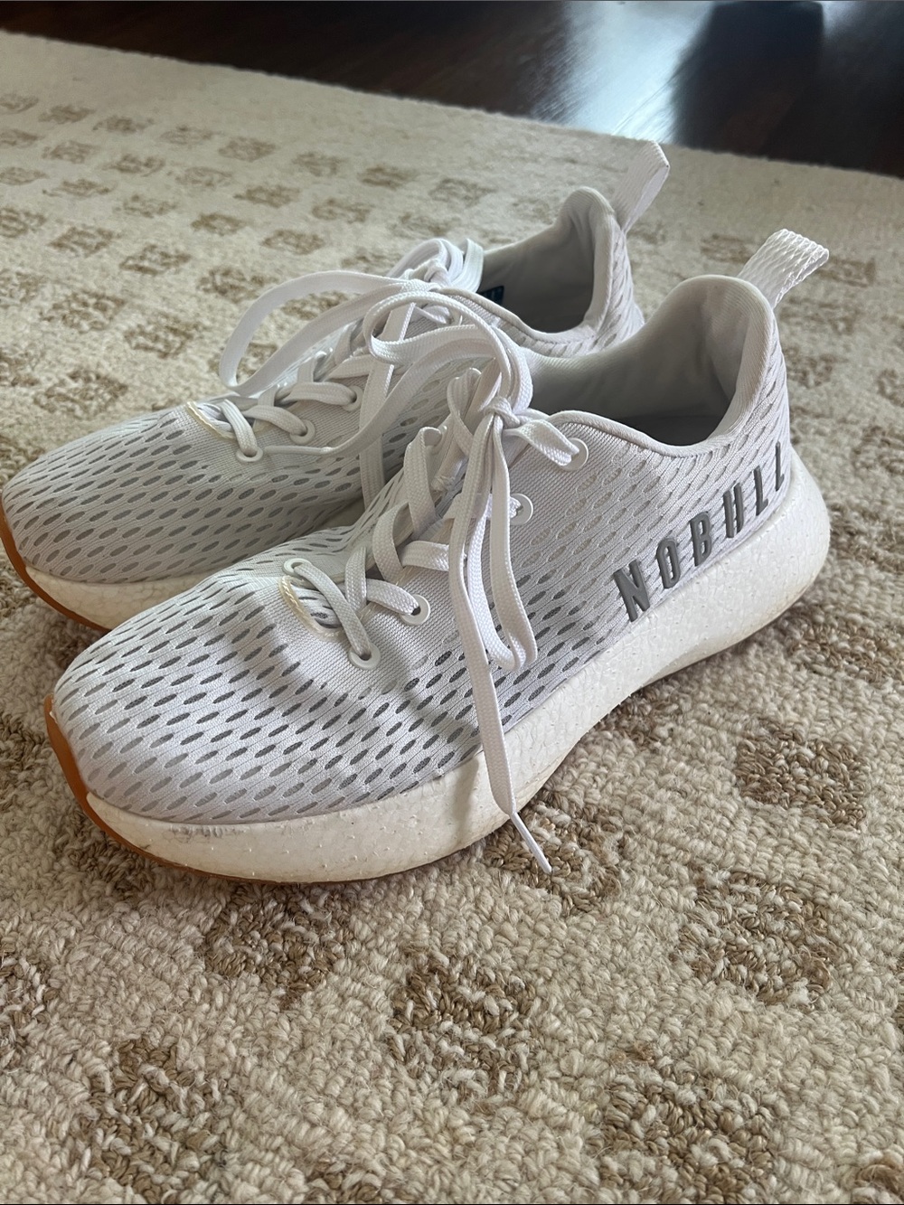 NOBULL White Mesh Women's Sneakers with Gum Sole